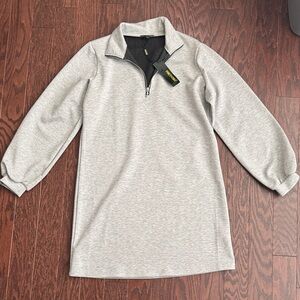 For Cynthia Heather Gray Zip-Up Dress